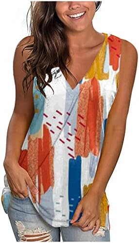 גופיות מזדמנים של נשים נ 'צוואר רופפות כושר שרוולים צמרות קיץ חומריות חולצות הדפס פרחוניות חולצות לחוף הים
