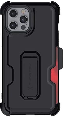 קליפ חגורת שריון של Ghostek Iron iPhone 12 Pro Max Case עם נרתיק, מחזיק כרטיסים, Stand Stand Cover Body Body עם הגנה על חובה כבדה Matte