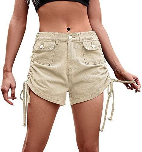 מכנסי אופנוען קצרים לנשים בקרת בטן מותניים גבוהה בקיץ יוגה מזדמנים מפעילים מכנסיים קצרים