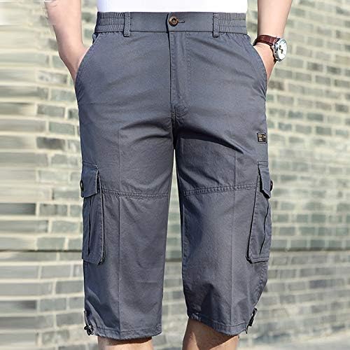 מכנסי ברזל מכנסיים ישר כיס כיס כושר ספורט צבע מכנסי גברים מזדמנים מכנסי קיץ קצרים פיתוח גוף מוצק גברים