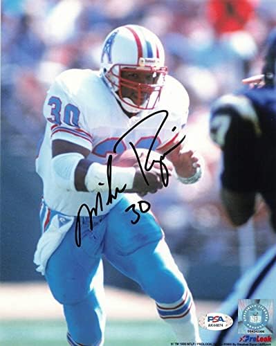 מייק רוזייר חתם על 8x10 Photo PSA/DNA Houston Oilers חתימה - תמונות NFL עם חתימה