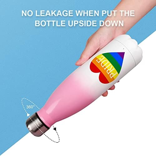 גאווה הומוסקסואלית לב לב 17 oz בקבוק מים ספורט נירוסטה ואקום מבודד צורת קולה בקבוק ספורט לשימוש חוזר