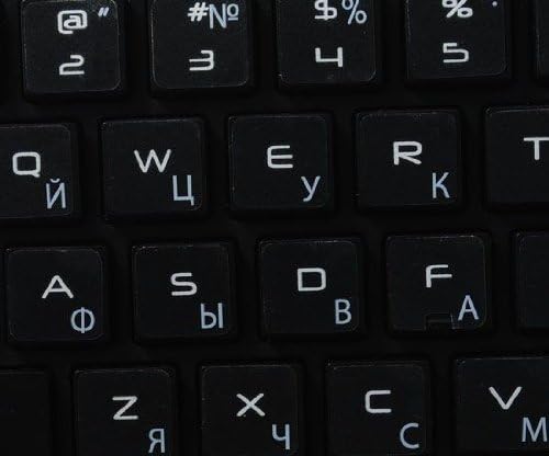 רוסית קירילית אפל מקלדת מדבקות עם לבן אותיות על שקוף רקע לשולחן עבודה, מחשב נייד ומחברת