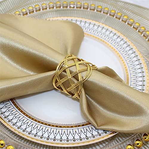 XDCHLK מפיות זהב טבעות מתכת טוויסט טוויסט מפית טבעת מפיות לחתונות מסיבת ארוחת ערב.