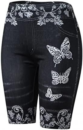 ג'ינף הדפס מכנסי יוגה-מכנסיים קצרים-נשים-נשים מזדמנים של חותלות חותלות הדפסות חותלות קצרות כושר רזה מותניים גבוהים