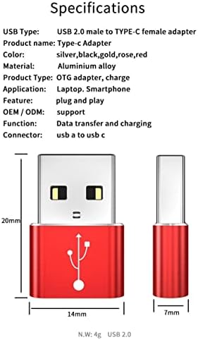 מתאם מתאם Boxwave התואם לתצוגה ASUS PREART-USB-A עד C PortChanger, USB Type-C OTG USB-A המרת נתוני טעינה-מכסף מתכתי
