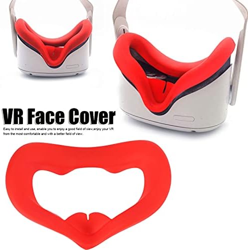 מסכת כיסוי סיליקון של VR פנים, עין הגנה על כיסוי כרית פנים אטום -זיעה כרית כרית רחיצה לאוזניות Oculus Quest2 VR