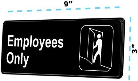 עובדי תעשיות אלפיניות בלבד - 3 חבילות שלט אינפורמטיבי מפלסטיק עם סמלים - קיר דבק עצמי עמיד הודעה רכובה אידיאלית לעסקים ושימוש מסחרי