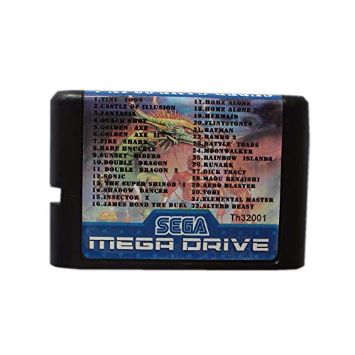 משחק סופר 32 ב -1 16 סיביות קלף משחק עבור Sega Mega Drive עבור Genesis-Euro Shell