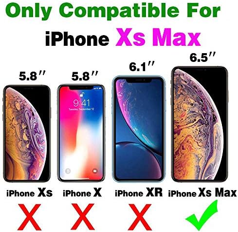 מארז טלפון לאייפון XS כיסוי ארנק מקסימום עם מגן מסך זכוכית מחוסמת מגן מראה מחזיק כרטיס חריץ כתף חוצה רצועה תא רצועה I X XR XSMAX 10X SX