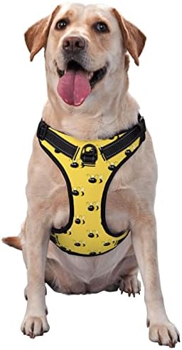 רתמת כלבים דבורה קשה דבורה מצוירת מחמד צהוב חיית מחמד צהובה מתכווננת מתכווננת רתמות X-LAGE