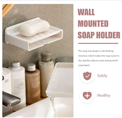 אחסון מגירות סבון צלחת בר סבון מחזיק סבון מגש מנות דביק פלסטיק סבון שומר עבור מטבח כיור אמבטיה מקלחת קיר הר לבן כיור ספוג מחזיק