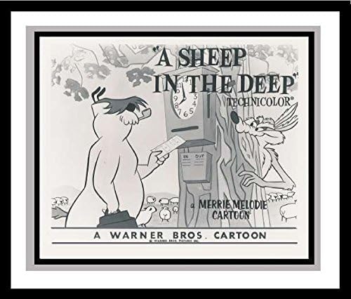 ראלף וולף וסם רועה צאן ב כבשה בעומק סטודיו לובי כרטיס פרסום עדיין-האחים וורנר. קריקטורה