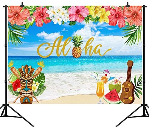 קפיסקו קיץ אלוהה ואאו מסיבת רקע טרופי הוואי חוף צילום רקע לילד ילדה ילדים יום הולדת מוסיקלי מסיבת תינוק מקלחת פוטושוט רקע עוגת שולחן באנר