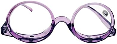 אוראודו 2 ב 1 משקפי קריאה משקפי איפור לקויי ראייה משקפי קריאה מסתובבים משקפי איפור לנשים