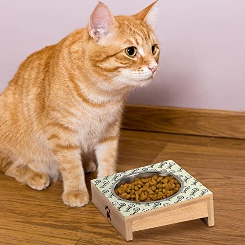 דגי שלד עצם כלב חתול קערת נירוסטה אנטי הקאות לחיות מחמד מזין חמוד קערות סט 15 לאקו מוטה עם מעמד מוגבה