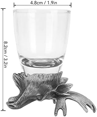זכוכית ויסקי של הרצ'ר עם בסיס ראש צבי, כוס ויסקי צבי, ויסקי מהנה שתייה כוס מושלם לסקוטש, בורבון, ויסקי, קוקטייל