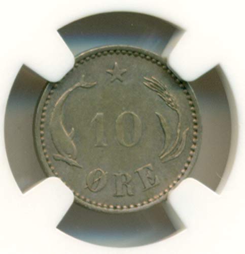 1904 DK דנמרק - כריסטיאן IX כסף 10 עפרות MS62 NGC