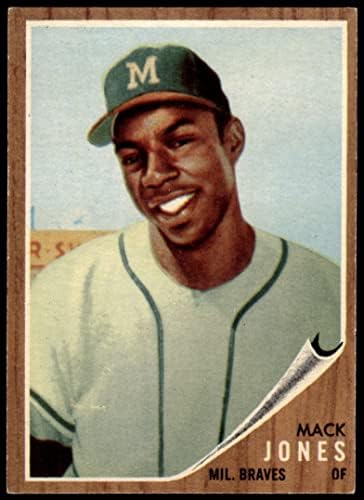 1962 Topps 186 GRN Mack Jones Milwaukee Braves VG Braves