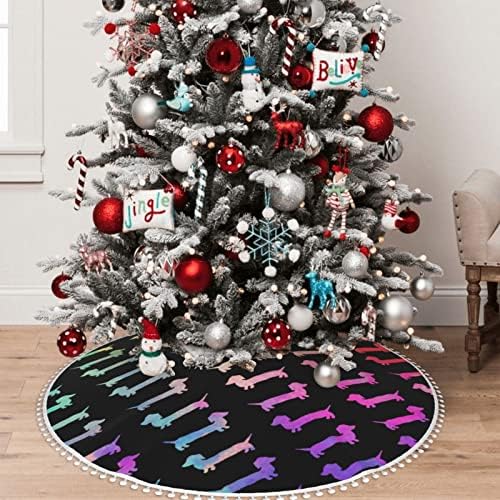 חצאית עץ חג המולד עם קיצוץ פום חמוד-דשאשונדס בצבעי חג המולד קישוטי בית חג המולד 48