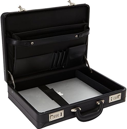מחשב נייד של כלי נסיעה מורשת ויניל תא יחיד בגודל 17.3 אינץ 'עם תיק מנעול משולב מאובטח, שחור, גודל אחד