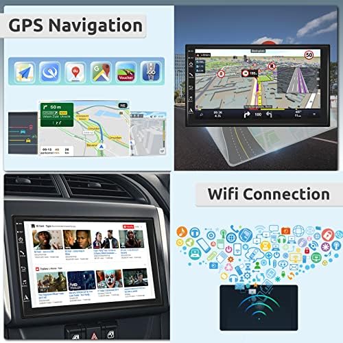 4G+64 גרם אוקטה ליבה כפולה סטריאו לרכב DIN עם Apple Carplay אלחוטית 7 מסך מגע אנדרואיד 12 רכב שמע עם Bluetooth 5.1 אנדרואיד מראה אוטומטית