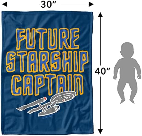 מסע בין כוכבים שמיכת תינוק פליס רך לתינוק לתינוקות, כל העונה עריסה נעימה לזרוק 30 x40 קפטן כוכבים עתידי