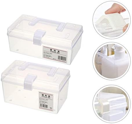Cabilock 2 PCS תא משק בית קופסא אחסון בית קופסאות בית השתמשו בשקוף מיכל אחסון קופסאות רפואיות קופסאות רפואה אחיות קיבולת אחידה לטיפול