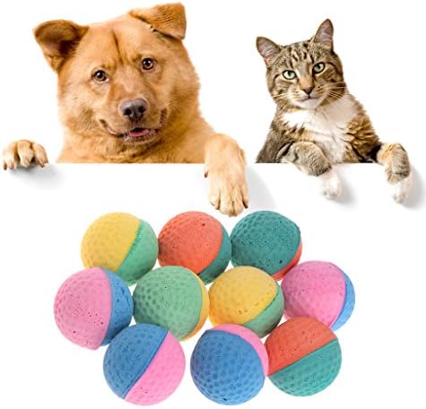 Kalttoyi 10 PCS כדורי טקס צעצוע של PET, כלבי הלעיסה צבעוניים חתולים חתולים גור אלסטי רך