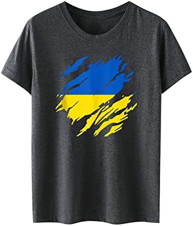 טוטו אופנה יוניסקס שרוול קצר חולצה אוקראינה בתוספת גודל רופף צוואר עגול צוואר אוקראינה דגל גרפיקה גרפיקה קיץ מזדמן