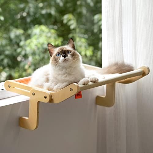 חתול חלון מוט חתול חלון ערסל מושב לחתולים מקורה חסון מתכוונן עמיד יציב חתול מיטת מתן סביב כל להשתזף שטח חיסכון רחיץ מחזיק עד 40 קילו
