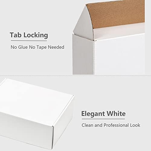 קופסאות משלוח של טימירוג13 על 10 על 3 אינץ ' 20 מארז קופסת קרטון לבנה לעסקים קטנים, קופסאות גלי נעילת לשונית ספרות מיילר דיוור אספקת אריזה