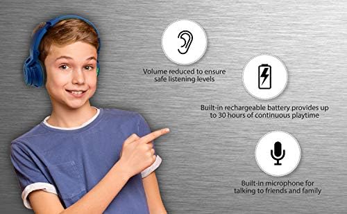 Ekids אוזניות אלחוטיות Bluetooth לילדים עם מיקרופון, נפח נייד מופחת כדי להגן