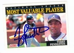 טרי פנדלטון כרטיס בייסבול משנת 1992 ציון 789 MVP - כרטיסי בייסבול עם חתימה