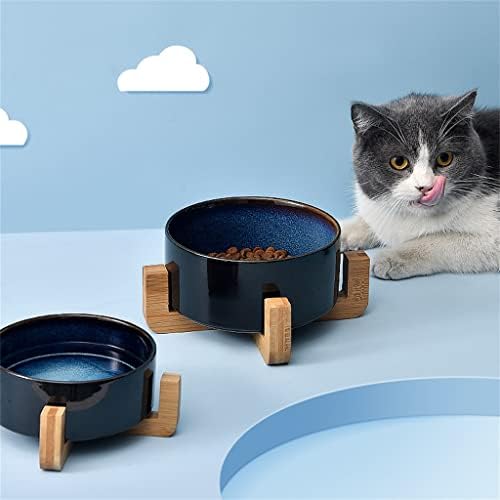 חתולי קערת כלב עם מעמד לחתולים מזון קערות מזין החלקה לחיות מחמד האכלת מים קערה