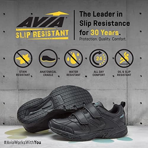 Avia avi-union II רצועת נעליים ללא החלקה לנשים-נעלי בטיחות נוחות לעבודה, סיעוד, מסעדות והליכה