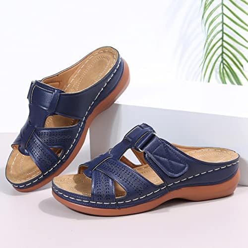 נעלי כפכפים של עקב לנשים נעלי סנדלים רומיות וינטג 'גודל נשים נעלי מים קיץ כפכפים כפכפים מגלשות הנעלה