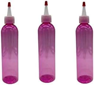 מארז 3-8 אונקיות - בקבוקי פלסטיק קוסמו ורודים-יורקר טבעי עם קצה אדום-לשמנים אתרים, בשמים, מוצרי ניקוי על ידי חוות טבעיות