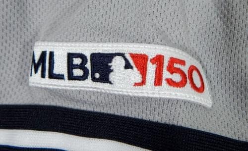 2019 ניו יורק ינקיס קורי Gearrin 35 משחק השתמש בג'רזי גריי 150 תיקון שחור - משחק משומש גופיות MLB