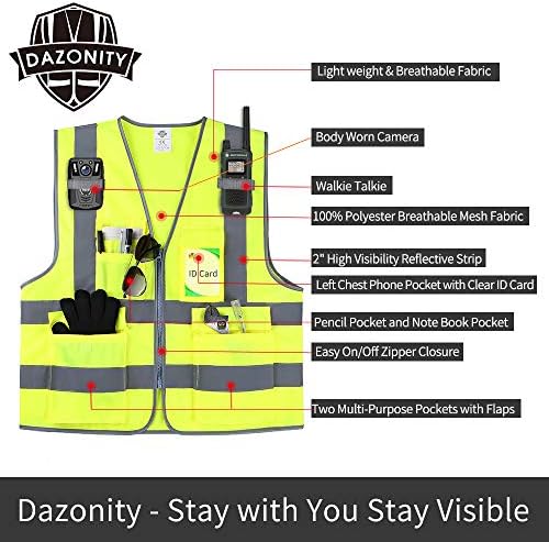 Dazonity ערכות בטיחות נראות גבוהות, 20 יחידות, כתום, 10 יחידות מ 'אפוד למבוגרים לגברים ונשים, אפוד בטיחות לילדים 10 יחידים לילדים בני