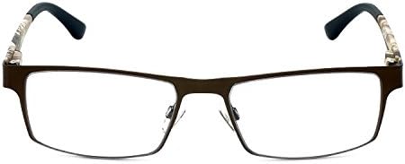 קלבריה 5961 מתכת הסוואה קריאת משקפיים לגברים אביב צירים אחד כוח קוראי עם מתכוונן סיליקון האף רפידות