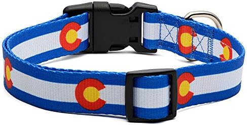צווארון כלב דגל מדינת קולורדו כחול