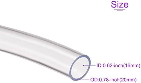 DMIOTECH ID 16 ממ 20 ממ OD צינור PVC צינור צינור גמיש צינור ויניל צינור גמיש למים, אוויר, צינור שמן, אורך 3.28ft