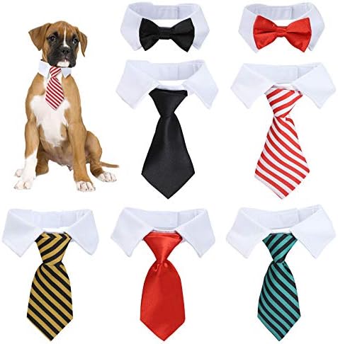 7 עניבה מפוספסת, עניבת סקוטש, קשרי פרפר לחיות מחמד מתכווננים ， קשרי קשת טוקסידו קלאסיים רשמיים ， צבעים מרובים לבחירה המתאימה ליום הולדת