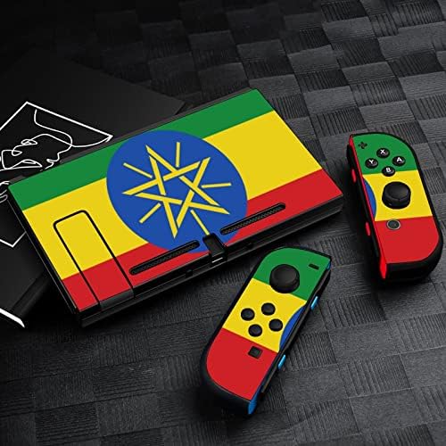 דגל של אתיופיה מתג מדבקת משחק יפה דפוס יפה עטיפה מלאה עטיפה מלאה מדבקת סרט מגן תואם ל- Switch Lite