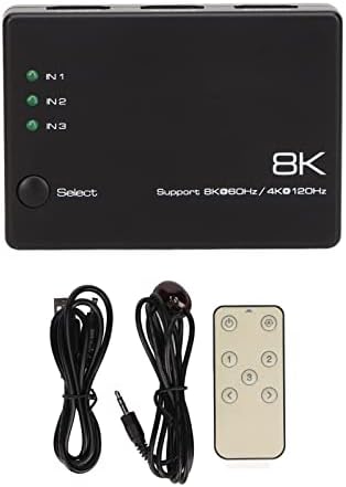 Shyekyo 8K HD Splitter, 8K HD Switcher Plug and Play 3 ב- 1 Out עבור מקרן