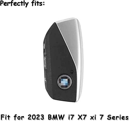 מפתח עור חדש כיסוי FOB מתאים לשנת 2023 BMW X7 I7 ​​XI 7 סדרת תואם למפתח BMW חדש FOB Chell Case Blue