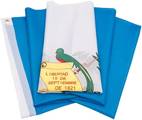 דגל גואטמלה דנף 3x5 רגל - 100D פוליאסטר עבה יותר - דגלים לאומיים גואטמלה איכות תפרים כפול 3 x 5 רגל עם ריגיות פליז בפנים ובשימוש חיצוני