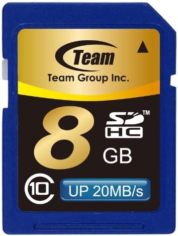 כרטיס זיכרון מהיר של צוות 8 ג 'יגה-בייט 10 ג' יגה-בייט במהירות גבוהה 20 מגה-בייט לשנייה. הכרטיס המהיר ביותר בשוק למצלמות פוג 'יפילם פיין-פיקס