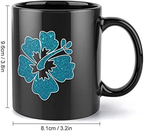 גליטר היביסקוס הדפסת קרמיקה ספל קפה כוס תה כוס מצחיק מתנה עבור משרד בית נשים גברים